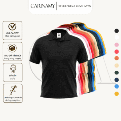 Áo polo trơn vải cá sấu CARINAMY form dáng basic