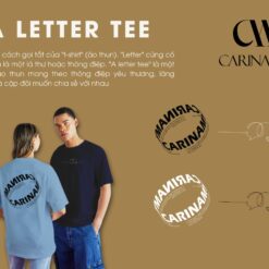 Áo thun couple A LETTER TEE CARINAMYCARINAMY form rộng tay lỡ