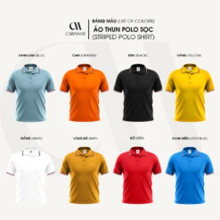 Áo polo CARINAMY họa tiết sọc thanh lịch thoáng mát
