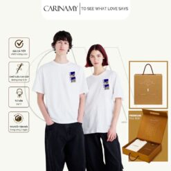 Áo thun couple CARINAMY form rộng BANKING 100% Cotton