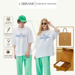 Áo thun họa tiết "Rạng ngời" Cotton 100% CARINAMY