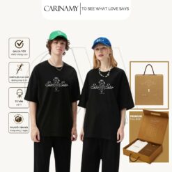 Áo thun họa tiết sắc sảo Cotton 100% CARINAMY