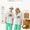 Áo thun SUMMER LYCHEE form rộng tay lỡ cotton 100% CARINAMY