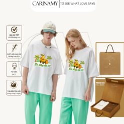 Áo thun SUMMER PEAR form rộng tay lỡ cotton 100% CARINAMY