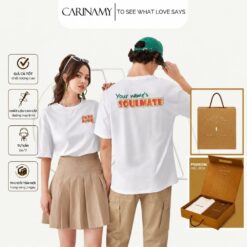 [TUỲ CHỈNH THIẾT KẾ THEO YÊU CẦU] Áo thun couple DOPAMINE form rộng tay lỡ cotton 100% CARINAMY